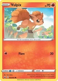 Vulpix | 022/202 | Normal | SWSH01: Sword & Shield Base Set