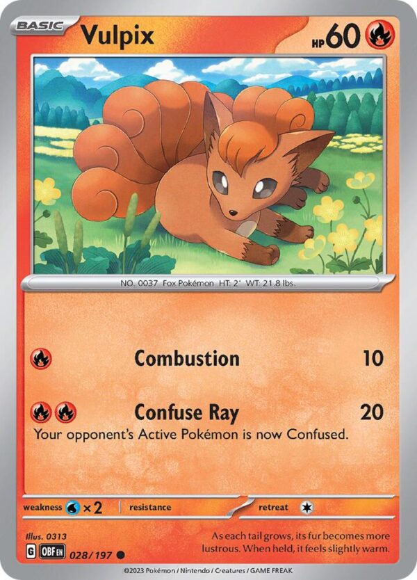 Vulpix 028/197 Reverse Holofoil SV03: Obsidian Flames Vulpix 028/197 Reverse Holofoil SV03: Obsidian Flames