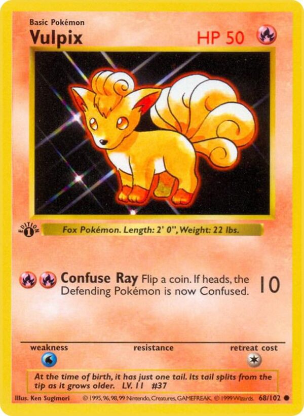 Vulpix 068/102 1st Edition Base Set (Shadowless)