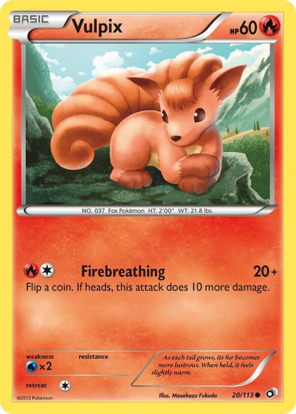 Vulpix 20/113 Reverse Holofoil Legendary Treasures Vulpix 20/113 Reverse Holofoil Legendary Treasures