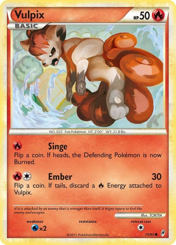 Vulpix 75/95 Reverse Holofoil Call of Legends Vulpix 75/95 Reverse Holofoil Call of Legends