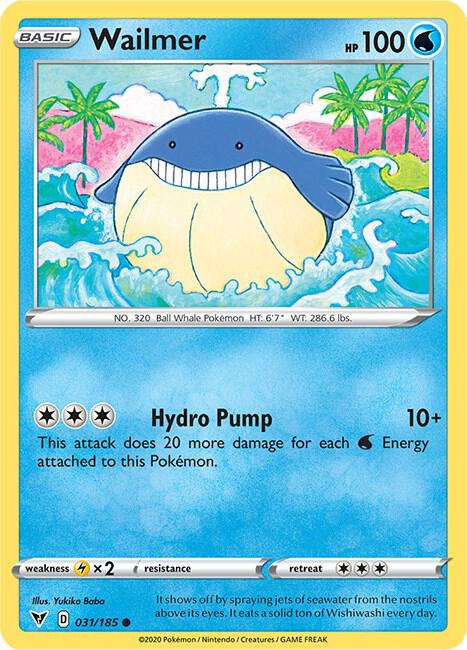 Wailmer 031/185 Reverse Holofoil SWSH04: Vivid Voltage