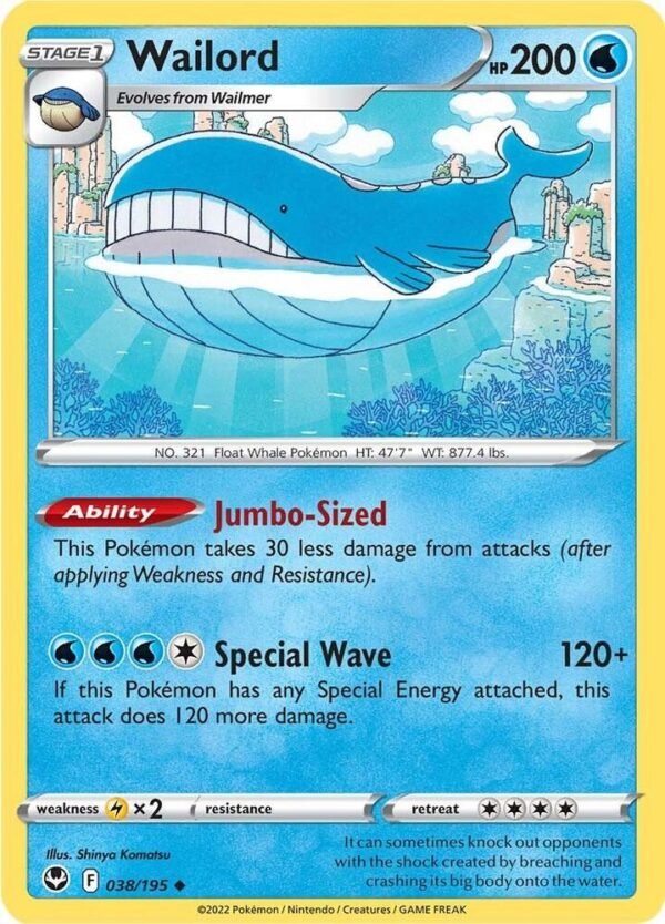 Wailord 038/195 Normal SWSH12: Silver Tempest
