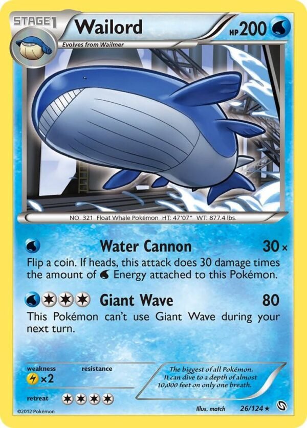 Wailord 26/124 Holofoil Dragons Exalted