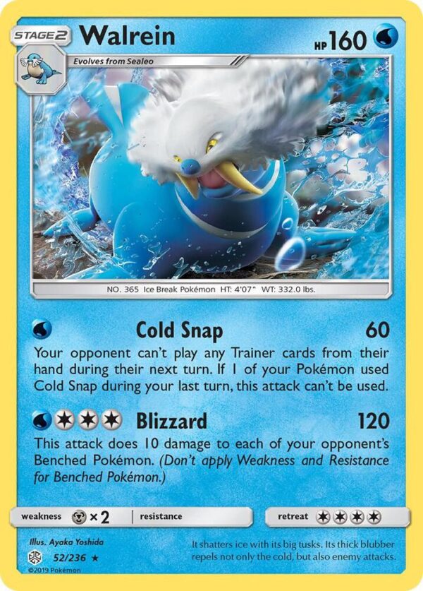 Walrein 52/236 Reverse Holofoil SM – Cosmic Eclipse Walrein 52/236 Reverse Holofoil SM – Cosmic Eclipse
