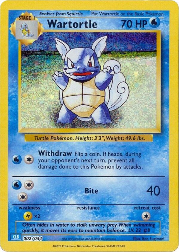Wartortle 002/034 Holofoil Trading Card Game Classic