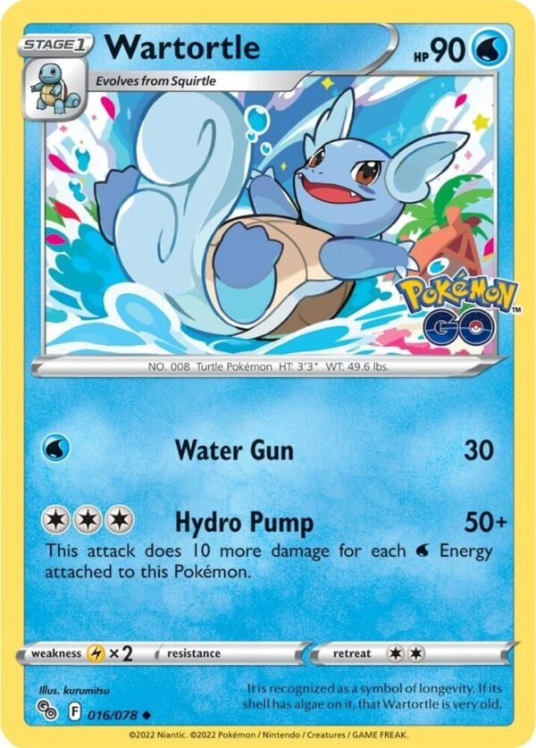 Wartortle 016/078 Reverse Holofoil Pokemon GO Wartortle 016/078 Reverse Holofoil Pokemon GO