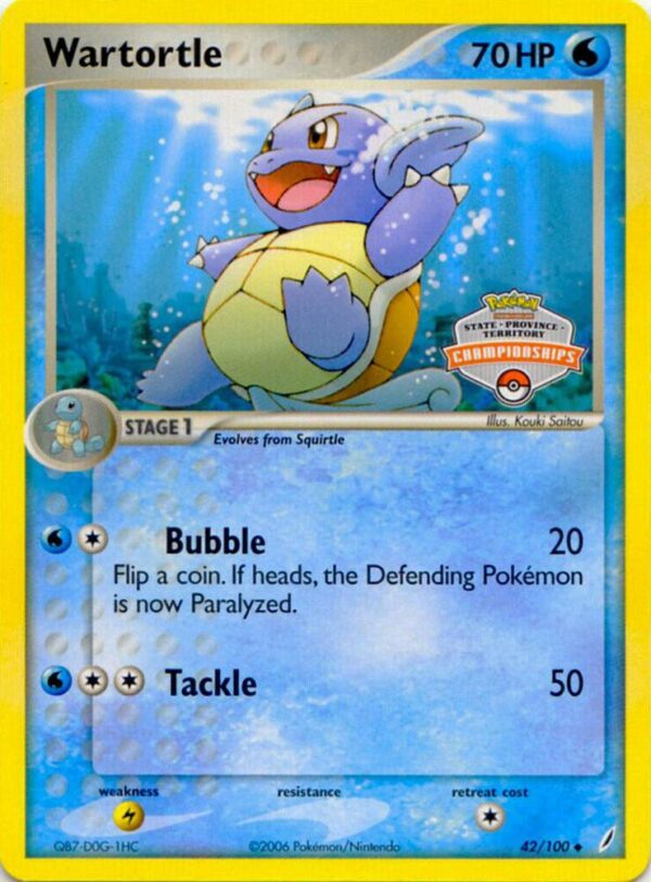Wartortle 42/100 (State Championships) 042/100 Normal League & Championship Cards Wartortle 42/100 (State Championships) 042/100 Normal League & Championship Cards