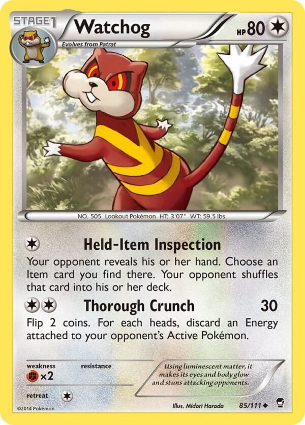 Watchog 85/111 Reverse Holofoil XY – Furious Fists Watchog 85/111 Reverse Holofoil XY – Furious Fists