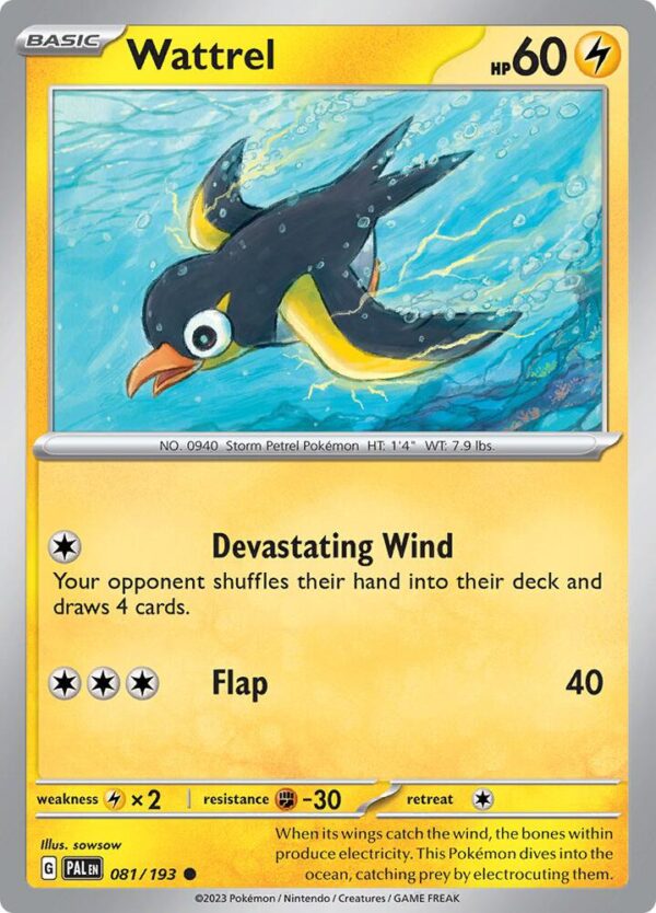 Wattrel 081/193 Reverse Holofoil SV02: Paldea Evolved