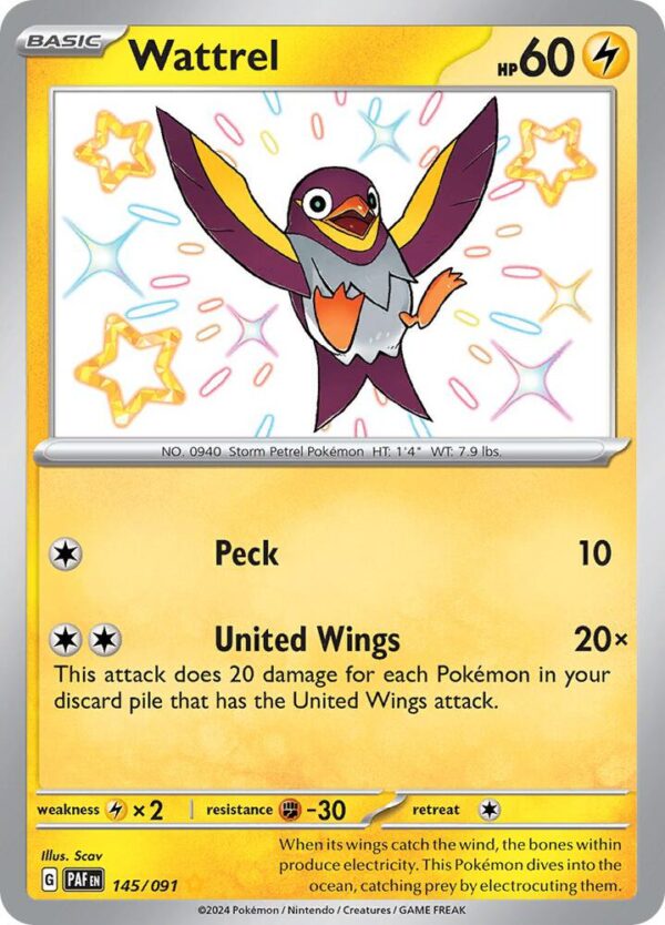 Wattrel 145/091 Holofoil SV: Paldean Fates
