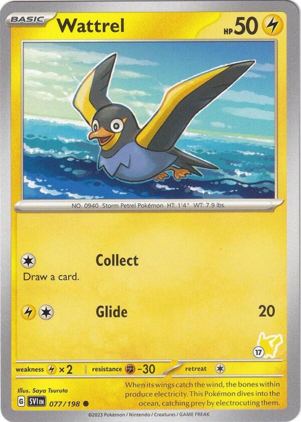 Wattrel Pikachu 17 077/193 Normal Battle Academy 2024