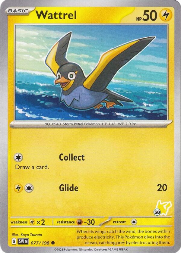Wattrel Pikachu 58 077/193 Normal Battle Academy 2024 Wattrel Pikachu 58 077/193 Normal Battle Academy 2024