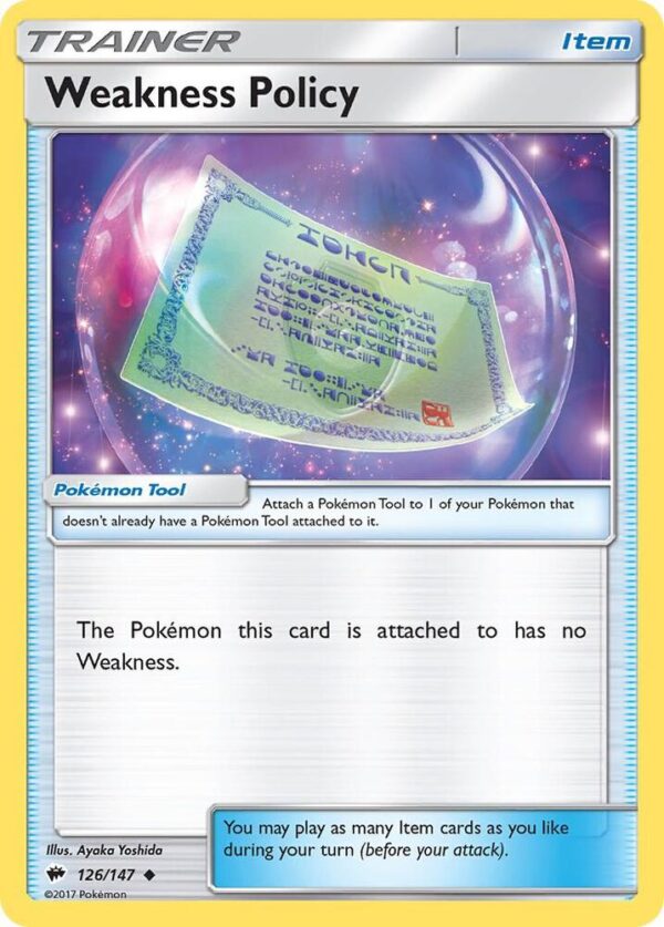 Weakness Policy 126/147 Normal SM – Burning Shadows Weakness Policy 126/147 Normal SM – Burning Shadows