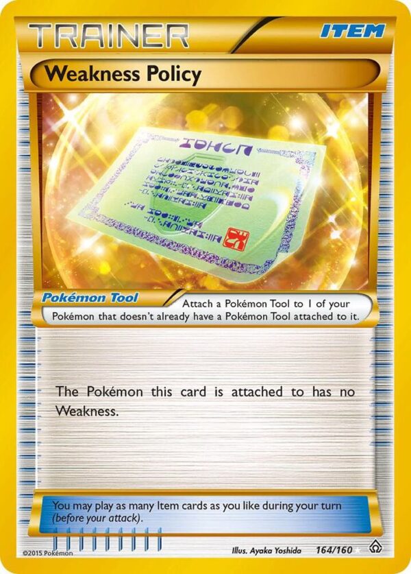 Weakness Policy (164 Secret Rare) 164/160 Holofoil XY – Primal Clash Weakness Policy (164 Secret Rare) 164/160 Holofoil XY – Primal Clash