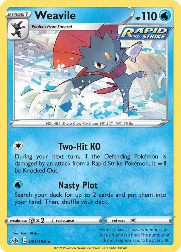 Weavile 031/198 Holofoil SWSH06: Chilling Reign