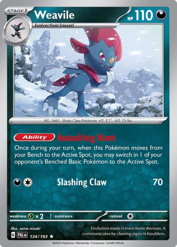 Weavile 134/193 Reverse Holofoil SV02: Paldea Evolved