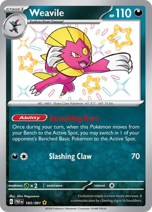 Weavile 183/091 Holofoil SV: Paldean Fates