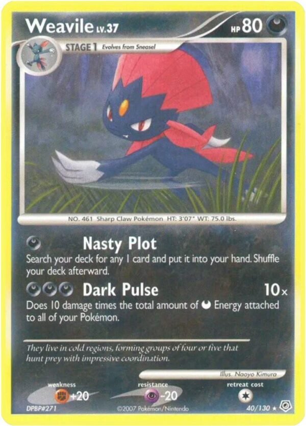 Weavile 40/130 Normal Diamond and Pearl Weavile 40/130 Normal Diamond and Pearl