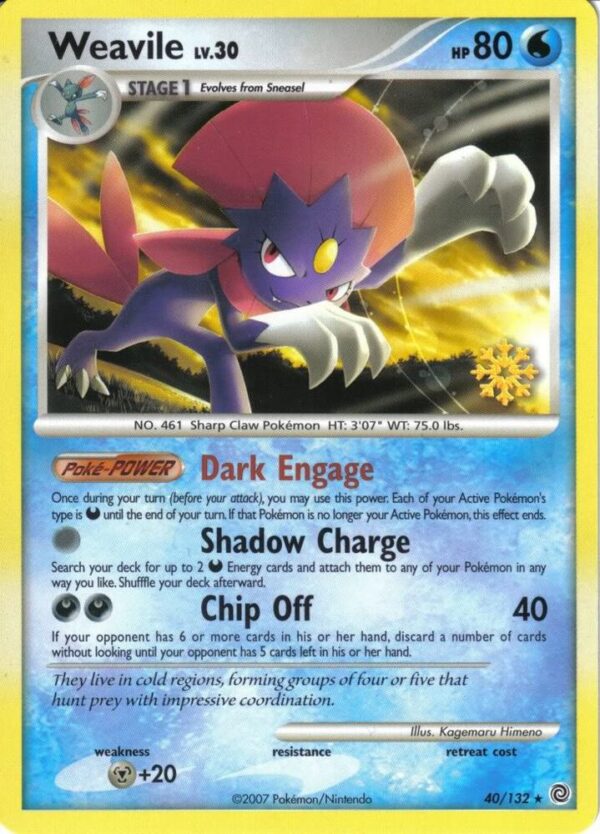 Weavile 40/132 040/132 Normal Countdown Calendar Promos