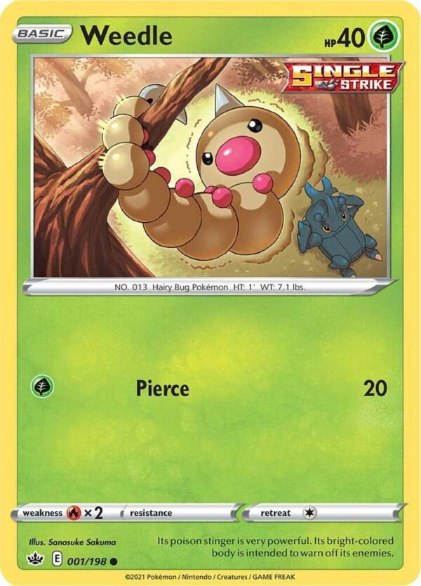 Weedle 001/198 Reverse Holofoil SWSH06: Chilling Reign