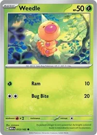 Weedle | 013/165 | Reverse Holofoil | SV: Scarlet & Violet 151