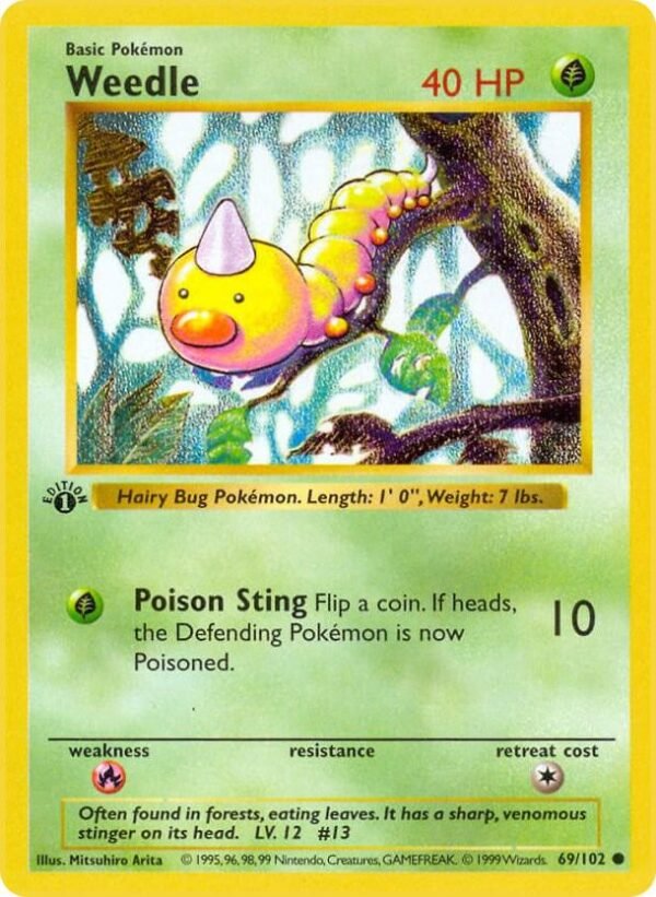 Weedle 069/102 1st Edition Base Set (Shadowless) Weedle 069/102 1st Edition Base Set (Shadowless)