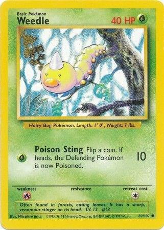 Weedle 069/102 Normal Base Set Weedle 069/102 Normal Base Set
