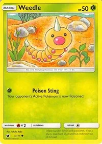 Weedle | 1/111 | Reverse Holofoil | SM - Crimson Invasion
