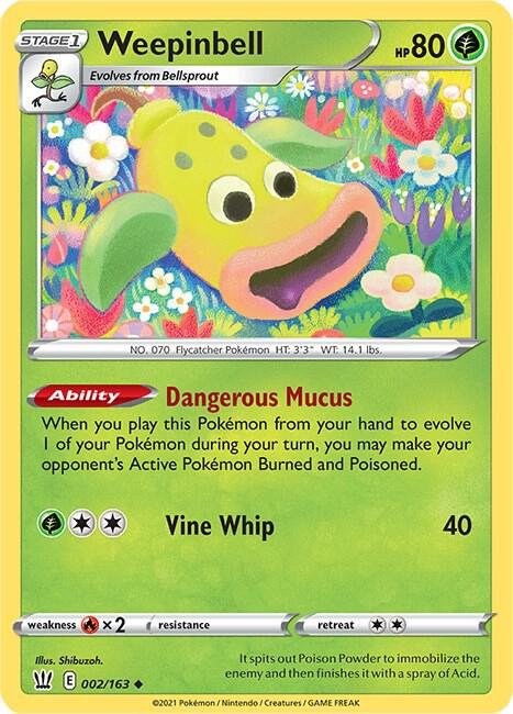 Weepinbell 002/163 Normal SWSH05: Battle Styles