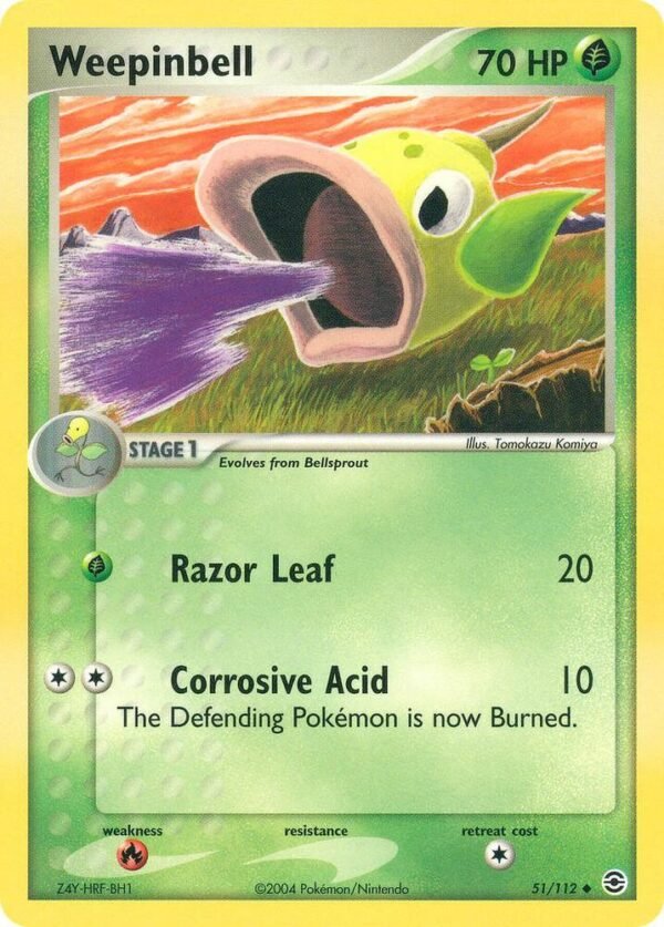 Weepinbell 51/112 Reverse Holofoil FireRed & LeafGreen