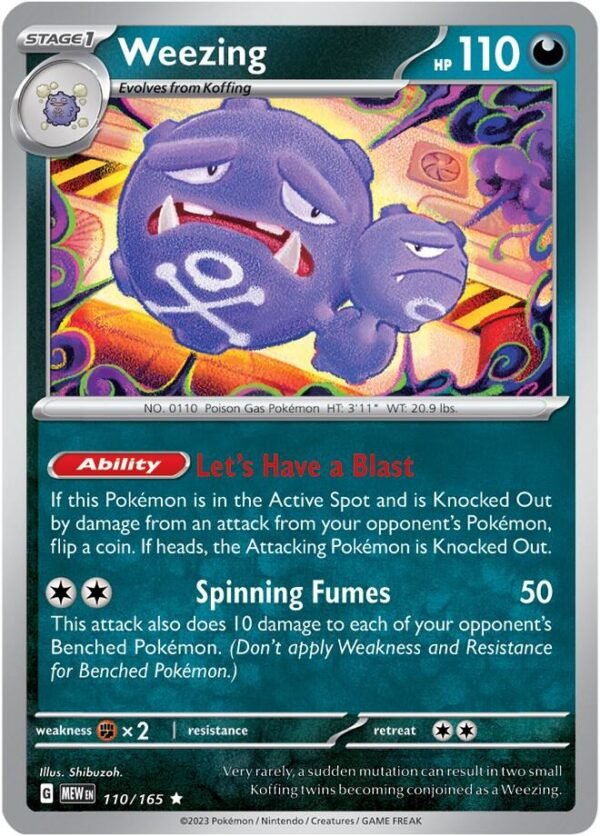 Weezing 110/165 Reverse Holofoil SV: Scarlet & Violet 151 Weezing 110/165 Reverse Holofoil SV: Scarlet & Violet 151