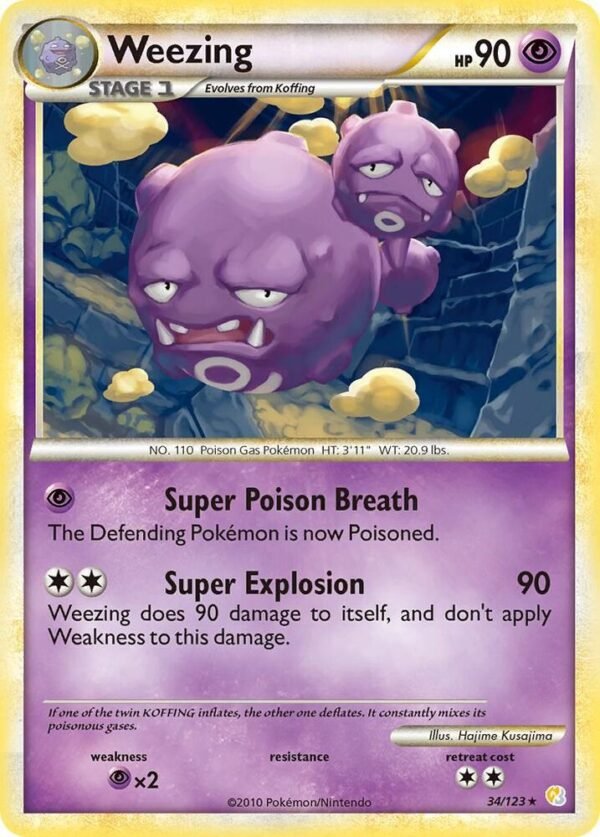 Weezing 34/123 Normal HeartGold SoulSilver Weezing 34/123 Normal HeartGold SoulSilver