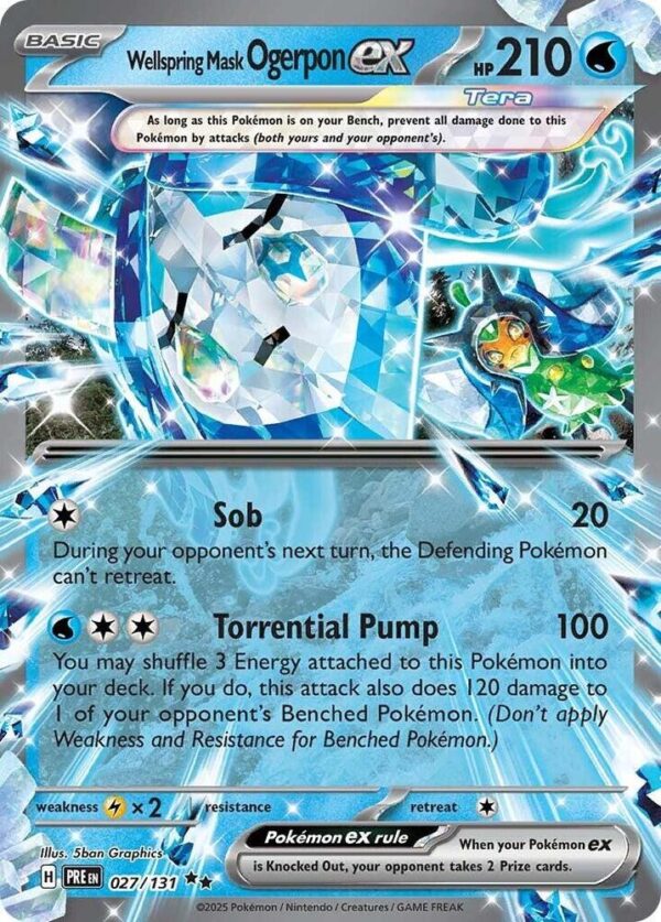 Wellspring Mask Ogerpon ex 027/131 Holofoil SV: Prismatic Evolutions Wellspring Mask Ogerpon ex 027/131 Holofoil SV: Prismatic Evolutions