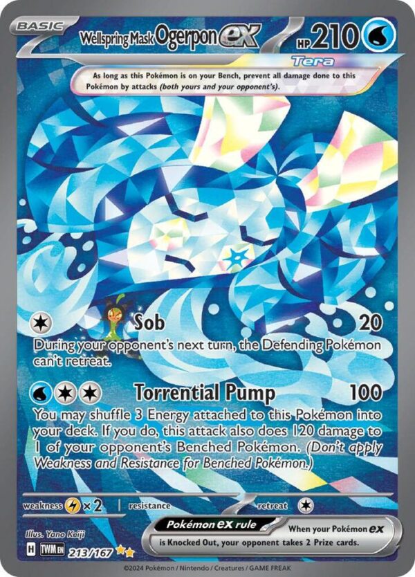 Wellspring Mask Ogerpon ex 213/167 Holofoil SV06: Twilight Masquerade Wellspring Mask Ogerpon ex 213/167 Holofoil SV06: Twilight Masquerade