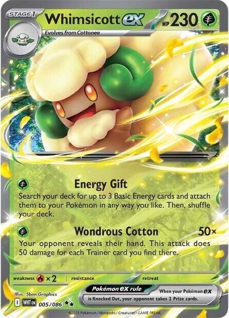 Whimsicott ex 005/086 Holofoil SV: White Flare