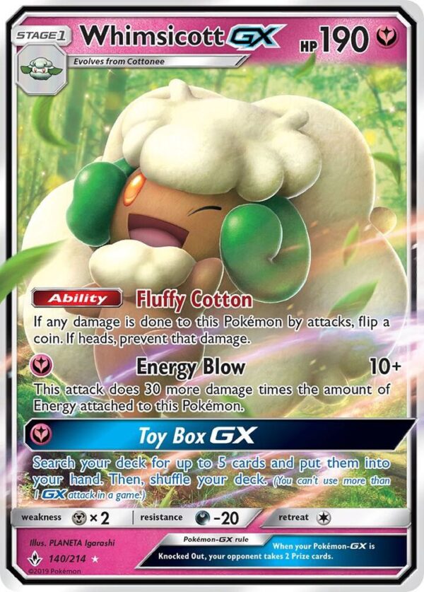 Whimsicott GX 140/214 Holofoil SM – Unbroken Bonds