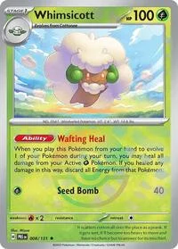 Whimsicott (Poke Ball Pattern) | 008/131 | Holofoil | SV: Prismatic Evolutions Whimsicott (Poke Ball Pattern) | 008/131 | Holofoil | SV: Prismatic Evolutions