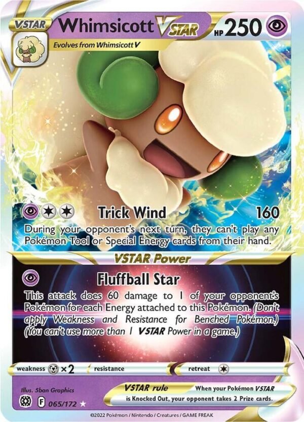 Whimsicott VSTAR 065/172 Holofoil SWSH09: Brilliant Stars