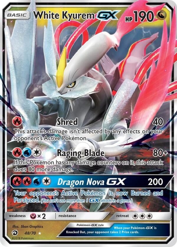 White Kyurem GX 48/70 Holofoil Dragon Majesty White Kyurem GX 48/70 Holofoil Dragon Majesty