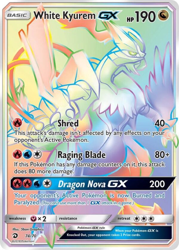 White Kyurem GX (Secret) 74/70 Holofoil Dragon Majesty