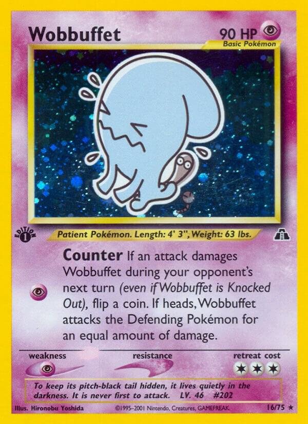 Wobbuffet (16) 16/75 1st Edition Holofoil Neo Discovery Wobbuffet (16) 16/75 1st Edition Holofoil Neo Discovery