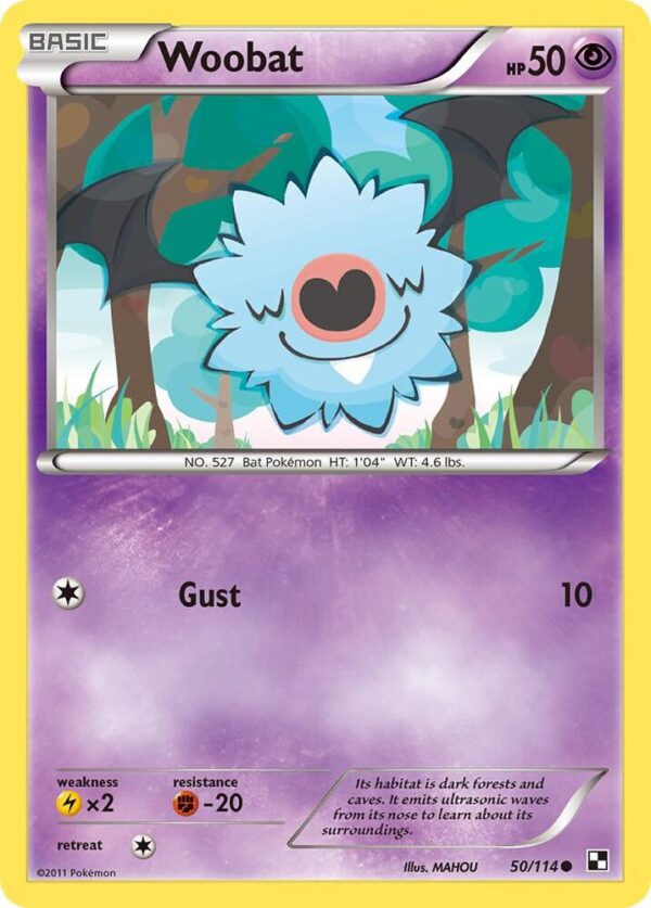 Woobat 50/114 Reverse Holofoil Black and White