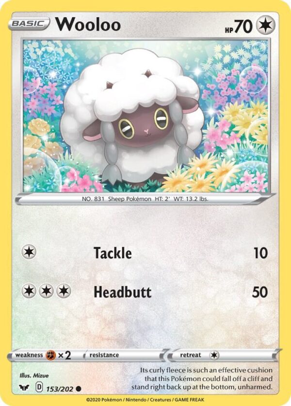 Wooloo (153) 153/202 Reverse Holofoil SWSH01: Sword & Shield Base Set Wooloo (153) 153/202 Reverse Holofoil SWSH01: Sword & Shield Base Set