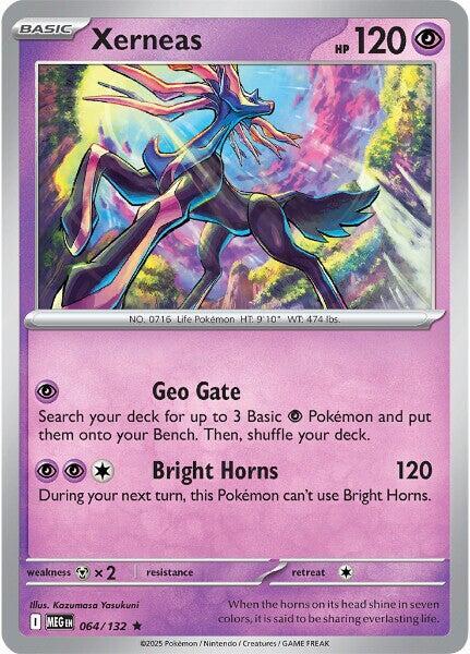 Xerneas 064/132 Reverse Holofoil ME01: Mega Evolution Xerneas 064/132 Reverse Holofoil ME01: Mega Evolution