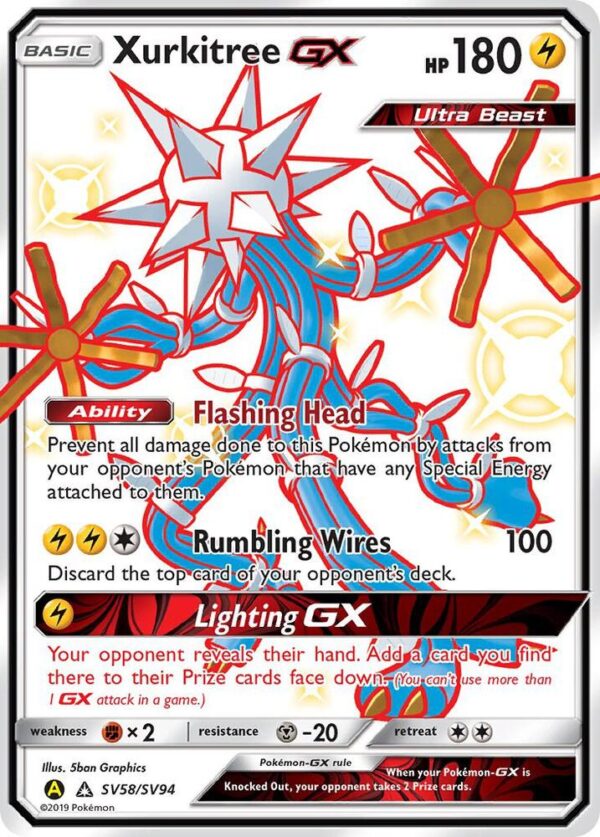 Xurkitree GX SV58/SV94 Holofoil Hidden Fates: Shiny Vault Xurkitree GX SV58/SV94 Holofoil Hidden Fates: Shiny Vault