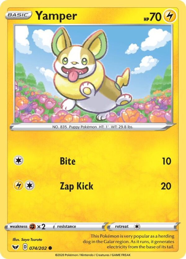 Yamper (074) 074/202 Reverse Holofoil SWSH01: Sword & Shield Base Set