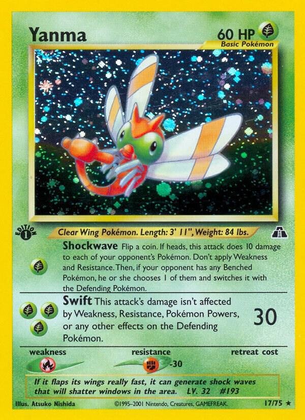 Yanma (17) 17/75 1st Edition Holofoil Neo Discovery