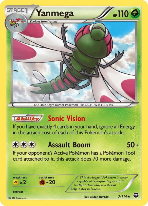 Yanmega 7/114 Reverse Holofoil XY – Steam Siege Yanmega 7/114 Reverse Holofoil XY – Steam Siege