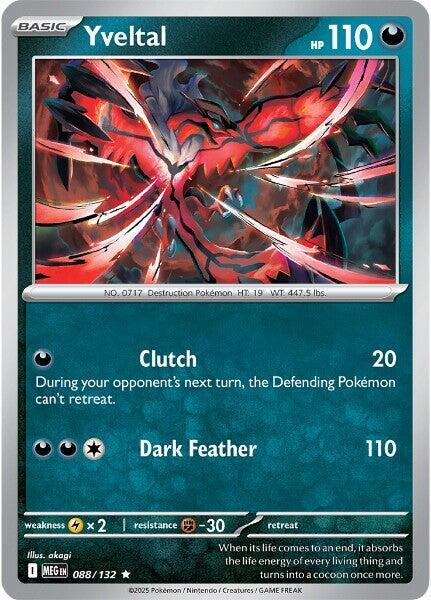 Yveltal 088/132 Reverse Holofoil ME01: Mega Evolution Yveltal 088/132 Reverse Holofoil ME01: Mega Evolution